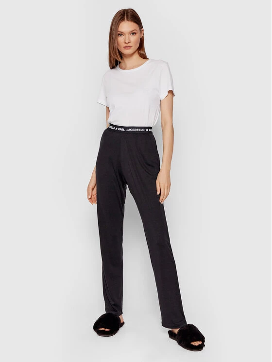 KARL LAGERFELD Γυναίκες Παντελόνια Πιτζάμας Παντελόνι πιτζάμας 215M2182 Μαύρο Μαύρο 2 KARL LAGERFELD Γυναίκες Παντελόνια Πιτζάμας Παντελόνι πιτζάμας 215M2182 Μαύρο Μαύρο - Image 2