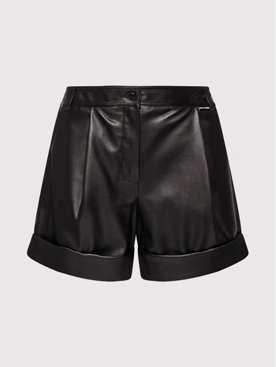 KARL LAGERFELD Γυναίκες Δερμάτινα Σορτς Σορτς από απομίμηση δέρματος 215W1001 Μαύρο Regular Fit Μαύρο 5 KARL LAGERFELD Γυναίκες Δερμάτινα Σορτς Σορτς από απομίμηση δέρματος 215W1001 Μαύρο Regular Fit Μαύρο - Image 5