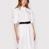 KARL LAGERFELD Γυναίκες Φορέματα σε Στυλ Πουκάμισο & Σεμιζιέ Φόρεμα πουκάμισο 221W1301 Λευκό Regular Fit Λευκό