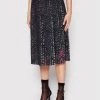 KARL LAGERFELD Γυναίκες Midi Πλισέ φούστα Zebra 221W1200 Μαύρο Regular Fit Μαύρο