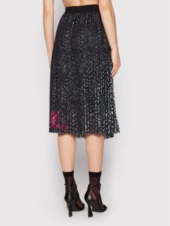 KARL LAGERFELD Γυναίκες Midi Πλισέ φούστα Zebra 221W1200 Μαύρο Regular Fit Μαύρο -KARL LAGERFELD Κατάστημα unnamed file 3173