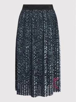 KARL LAGERFELD Γυναίκες Midi Πλισέ φούστα Zebra 221W1200 Μαύρο Regular Fit Μαύρο -KARL LAGERFELD Κατάστημα unnamed file 3175