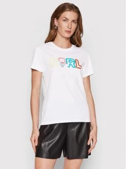 KARL LAGERFELD Γυναίκες T-shirts T-Shirt Jelly Mini Logo 221W1703 Λευκό Regular Fit Λευκό