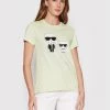 KARL LAGERFELD Γυναίκες T-shirts T-Shirt Ikonik Choupette 210W1724 Πράσινο Regular Fit Πράσινο