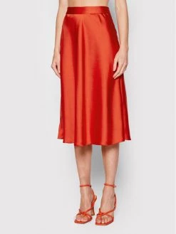 KARL LAGERFELD Γυναίκες Φούστα Midi Logo 221W1202 Κόκκινο Regular Fit Κόκκινο