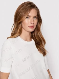 KARL LAGERFELD Γυναίκες Πουλόβερ Pointelle 215W2000 Λευκό Regular Fit Λευκό -KARL LAGERFELD Κατάστημα unnamed file 3225