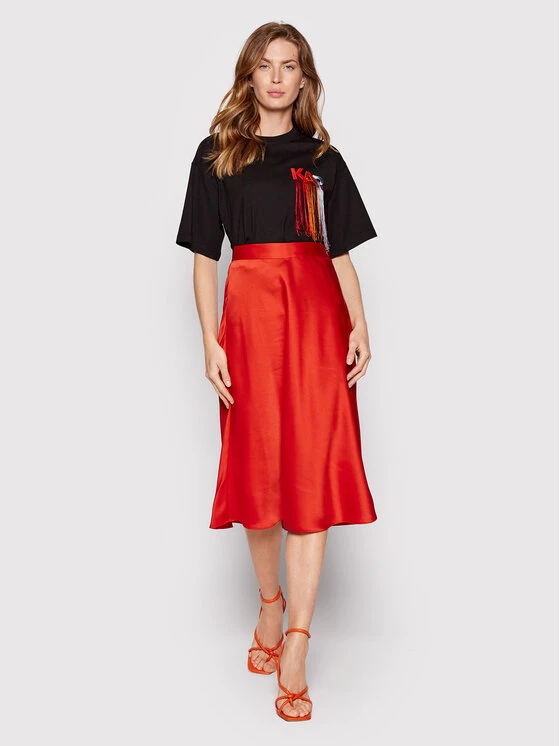 KARL LAGERFELD Γυναίκες T-shirts T-Shirt Fringe Logo 221W1707 Μαύρο Relaxed Fit Μαύρο 2 KARL LAGERFELD Γυναίκες T-shirts T-Shirt Fringe Logo 221W1707 Μαύρο Relaxed Fit Μαύρο - Image 2