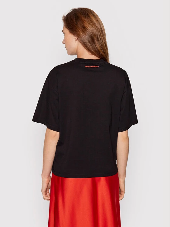 KARL LAGERFELD Γυναίκες T-shirts T-Shirt Fringe Logo 221W1707 Μαύρο Relaxed Fit Μαύρο 3 KARL LAGERFELD Γυναίκες T-shirts T-Shirt Fringe Logo 221W1707 Μαύρο Relaxed Fit Μαύρο - Image 3