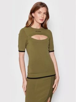 KARL LAGERFELD Γυναίκες Πουλόβερ Logo 221W2005 Πράσινο Slim Fit Πράσινο