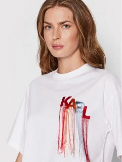 KARL LAGERFELD Γυναίκες T-shirts T-Shirt Fringe Logo 221W1707 Λευκό Relaxed Fit Λευκό -KARL LAGERFELD Κατάστημα unnamed file 3285