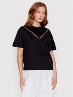 KARL LAGERFELD Γυναίκες T-shirts T-Shirt Logo Tape 221W1701 Μαύρο Relaxed Fit Μαύρο