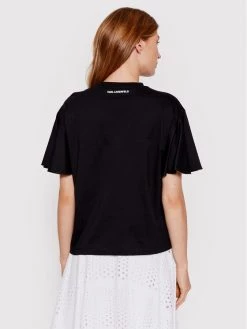 KARL LAGERFELD Γυναίκες T-shirts T-Shirt Logo Tape 221W1701 Μαύρο Relaxed Fit Μαύρο -KARL LAGERFELD Κατάστημα unnamed file 3314