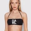 KARL LAGERFELD Γυναίκες Μπικίνι πάνω μέρος Printed Logo KL22WTP02 Μαύρο Μαύρο