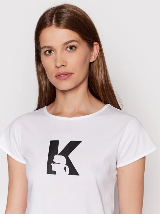 KARL LAGERFELD Γυναίκες T-shirts T-Shirt KL22WTS01 Λευκό Regular Fit Λευκό 4 KARL LAGERFELD Γυναίκες T-shirts T-Shirt KL22WTS01 Λευκό Regular Fit Λευκό - Image 4