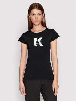 KARL LAGERFELD Γυναίκες T-shirts T-Shirt KL22WTS01 Μαύρο Regular Fit Μαύρο