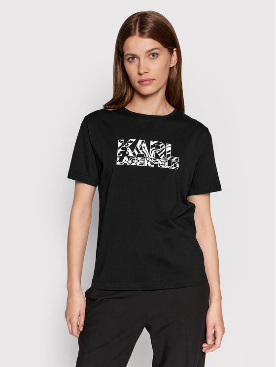 KARL LAGERFELD Γυναίκες T-shirts T-Shirt KL22WTS02 Μαύρο Regular Fit Μαύρο 1 KARL LAGERFELD Γυναίκες T-shirts T-Shirt KL22WTS02 Μαύρο Regular Fit Μαύρο