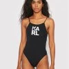KARL LAGERFELD Γυναίκες Ολόσωμα Μαγιό Μαγιό Printed Logo KL22WOP01 Μαύρο Μαύρο