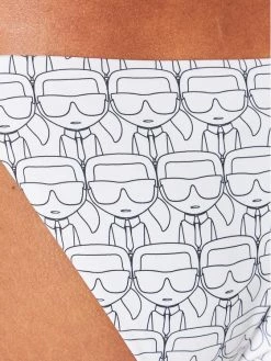 KARL LAGERFELD Γυναίκες Μπικίνι κάτω μέρος Ikonic All-Over KL22WBT13 Λευκό Λευκό -KARL LAGERFELD Κατάστημα unnamed file 3506