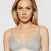 KARL LAGERFELD Γυναίκες Χωρίς Μπανέλα Σουτιέν Bralette Peephole Logo 211W2101 Γκρι Γκρι