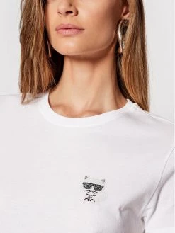 KARL LAGERFELD Γυναίκες T-shirts T-Shirt Ikonik Mini Choupette Rhinestone 216W1730 Λευκό Regular Fit Λευκό -KARL LAGERFELD Κατάστημα unnamed file 3903