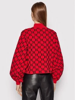 KARL LAGERFELD Γυναίκες Πουλόβερ 3D Monogram 216W2000 Κόκκινο Regular Fit Κόκκινο -KARL LAGERFELD Κατάστημα unnamed file 3912