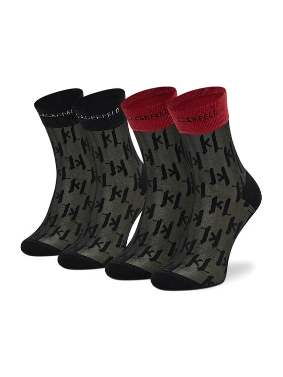 KARL LAGERFELD Γυναίκες Ψηλές Κάλτσες Σετ 2 ζευγάρια ψηλές κάλτσες γυναικείες 216W6003 Μαύρο Μαύρο 1 KARL LAGERFELD Γυναίκες Ψηλές Κάλτσες Σετ 2 ζευγάρια ψηλές κάλτσες γυναικείες 216W6003 Μαύρο Μαύρο