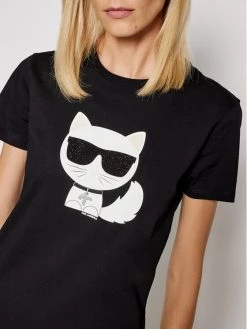 KARL LAGERFELD Γυναίκες T-shirts T-Shirt Ikonik Choupette 210W1723 Μαύρο Regular Fit Μαύρο -KARL LAGERFELD Κατάστημα unnamed file 4019