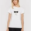 KARL LAGERFELD Γυναίκες T-shirts T-Shirt Ikonik Choupette 210W1723 Λευκό Regular Fit Λευκό