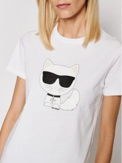 KARL LAGERFELD Γυναίκες T-shirts T-Shirt Ikonik Choupette 210W1723 Λευκό Regular Fit Λευκό -KARL LAGERFELD Κατάστημα unnamed file 4029