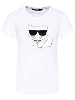 KARL LAGERFELD Γυναίκες T-shirts T-Shirt Ikonik Choupette 210W1723 Λευκό Regular Fit Λευκό -KARL LAGERFELD Κατάστημα unnamed file 4030