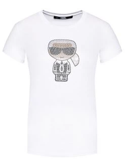 KARL LAGERFELD Γυναίκες T-shirts T-Shirt Ikonik Rhinestone Karl 210W1726 Λευκό Regular Fit Λευκό -KARL LAGERFELD Κατάστημα unnamed file 4040