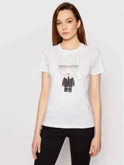 KARL LAGERFELD Γυναίκες T-shirts T-Shirt Ikonik Karl 210W1721 Λευκό Regular Fit Λευκό