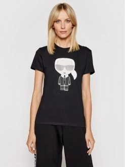 KARL LAGERFELD Γυναίκες T-shirts T-Shirt Ikonik Karl 210W1721 Μαύρο Regular Fit Μαύρο