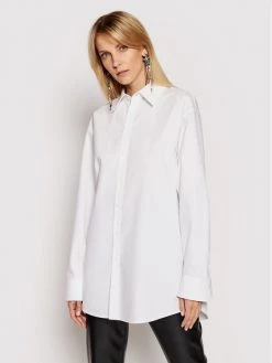 KARL LAGERFELD Άνδρες Casual Πουκάμισα Πουκάμισο Unisex Poplin 211U1600 Λευκό Regular Fit Λευκό