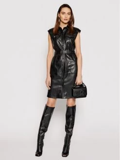 KARL LAGERFELD Γυναίκες Δερμάτινα Φορέματα Φόρεμα από απομίμηση δέρματος Faux 211W1308 Μαύρο Regular Fit Μαύρο -KARL LAGERFELD Κατάστημα unnamed file 423