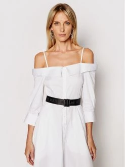 KARL LAGERFELD Γυναίκες Φορέματα σε Στυλ Πουκάμισο & Σεμιζιέ Φόρεμα πουκάμισο Cold Shoulder 211W1303 Λευκό Regular Fit Λευκό -KARL LAGERFELD Κατάστημα unnamed file 430