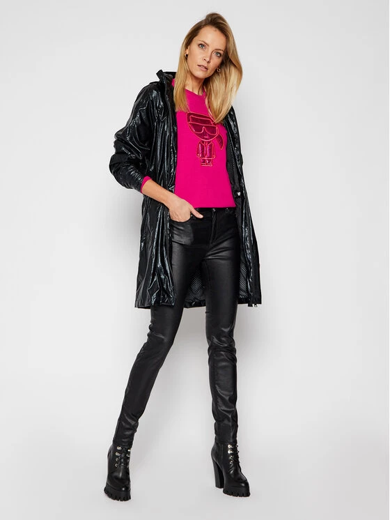 KARL LAGERFELD Γυναίκες Δερμάτινα Παντελόνια Παντελόνι δερμάτινο Metallic 210W1103 Μαύρο Skinny Fit Μαύρο 2 KARL LAGERFELD Γυναίκες Δερμάτινα Παντελόνια Παντελόνι δερμάτινο Metallic 210W1103 Μαύρο Skinny Fit Μαύρο - Image 2