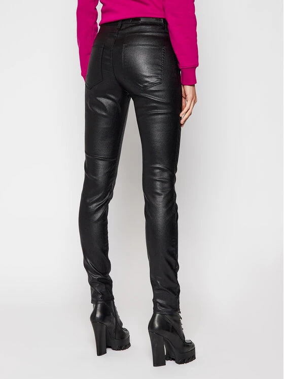 KARL LAGERFELD Γυναίκες Δερμάτινα Παντελόνια Παντελόνι δερμάτινο Metallic 210W1103 Μαύρο Skinny Fit Μαύρο 3 KARL LAGERFELD Γυναίκες Δερμάτινα Παντελόνια Παντελόνι δερμάτινο Metallic 210W1103 Μαύρο Skinny Fit Μαύρο - Image 3