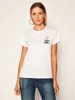 KARL LAGERFELD Γυναίκες T-shirts T-Shirt Forever 205W1702 Λευκό Long Fit Λευκό