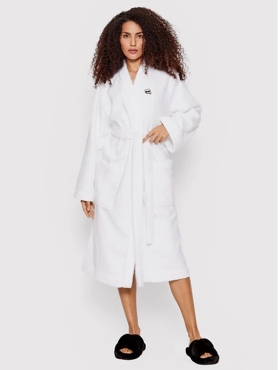 KARL LAGERFELD Γυναίκες Ρόμπες Ρόμπα Unisex Ikonik 220W2185 Λευκό Λευκό 2 KARL LAGERFELD Γυναίκες Ρόμπες Ρόμπα Unisex Ikonik 220W2185 Λευκό Λευκό - Image 2