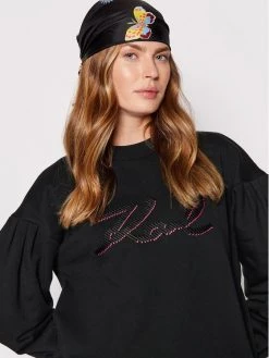 KARL LAGERFELD Γυναίκες Πλεκτά Φορέματα Φόρεμα υφασμάτινο Signature 221W1355 Μαύρο Relaxed Fit Μαύρο -KARL LAGERFELD Κατάστημα unnamed file 91