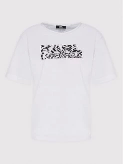 KARL LAGERFELD Γυναίκες T-shirts T-Shirt KL22WTS02 Λευκό Regular Fit Λευκό -KARL LAGERFELD Κατάστημα unnamed file 914
